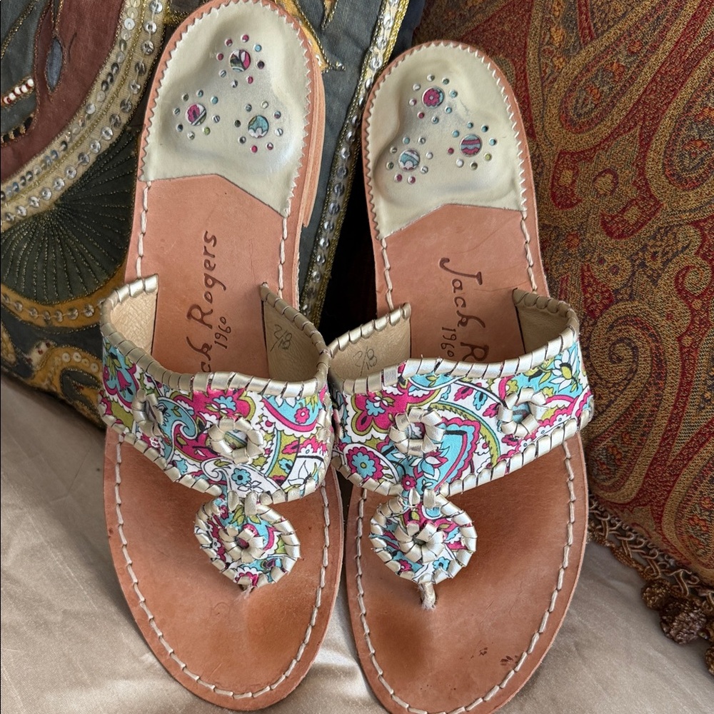 Jack Rogers Women's Sandals with Pink and Blue Accents